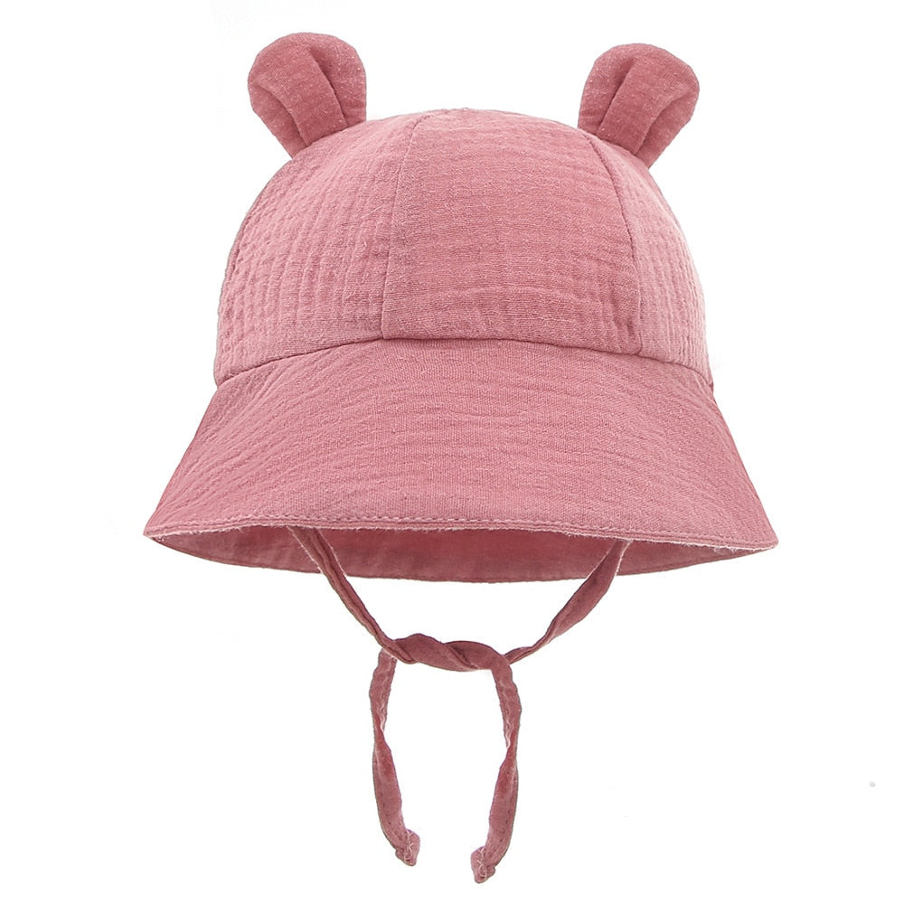Spring Autumn Solid Color Soft Baby Bucket Hat Cotton