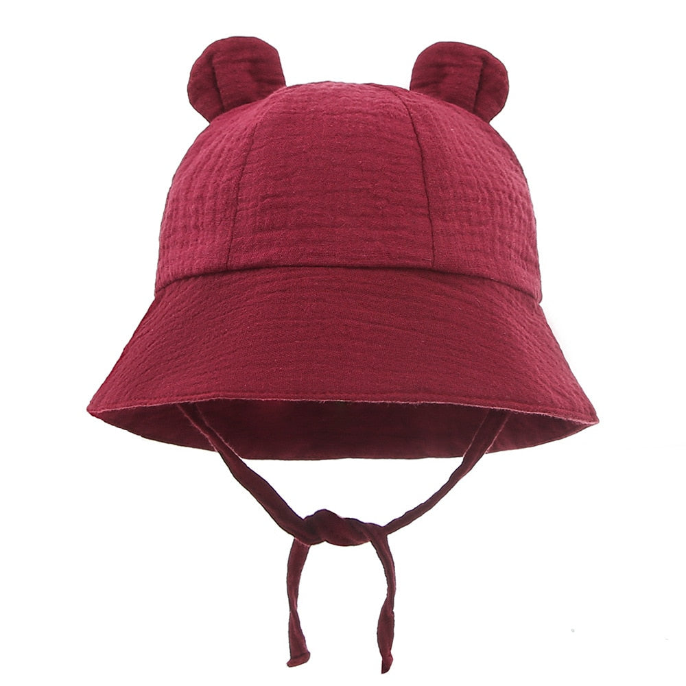 Spring Autumn Solid Color Soft Baby Bucket Hat Cotton