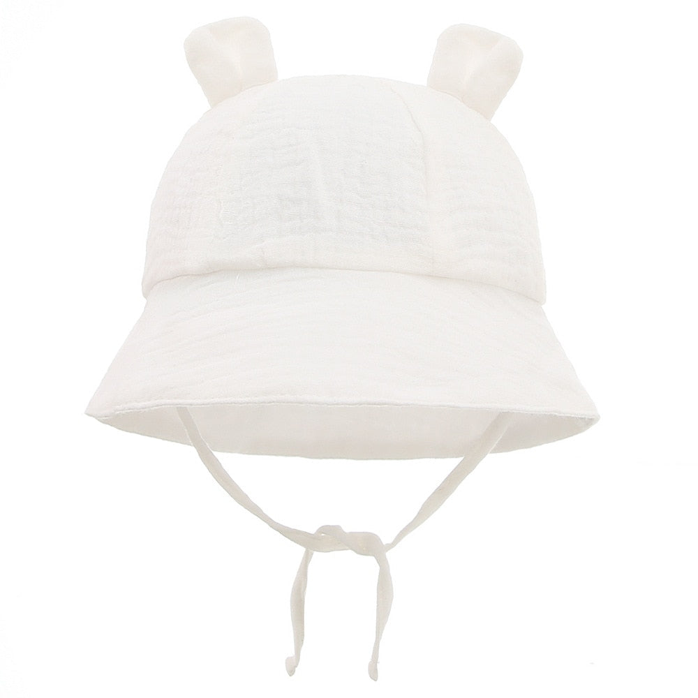 Spring Autumn Solid Color Soft Baby Bucket Hat Cotton