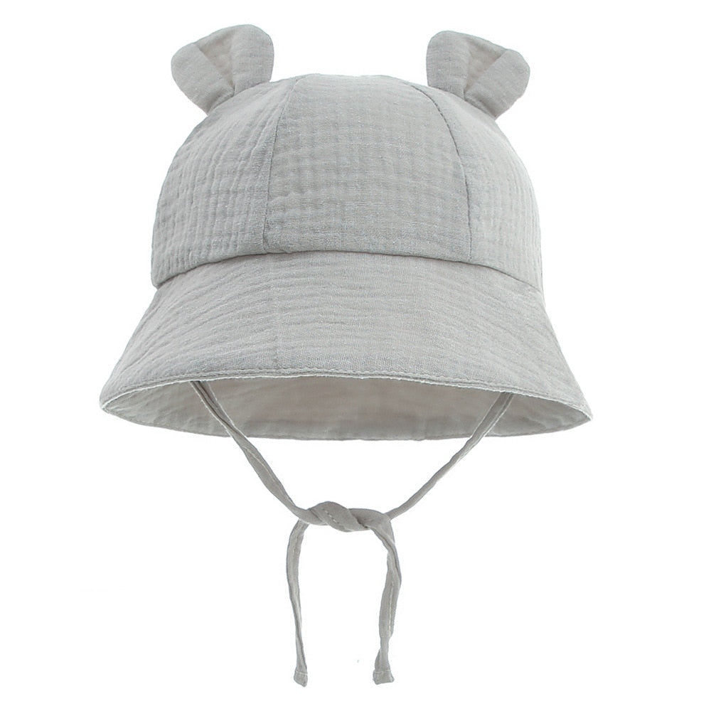 Spring Autumn Solid Color Soft Baby Bucket Hat Cotton