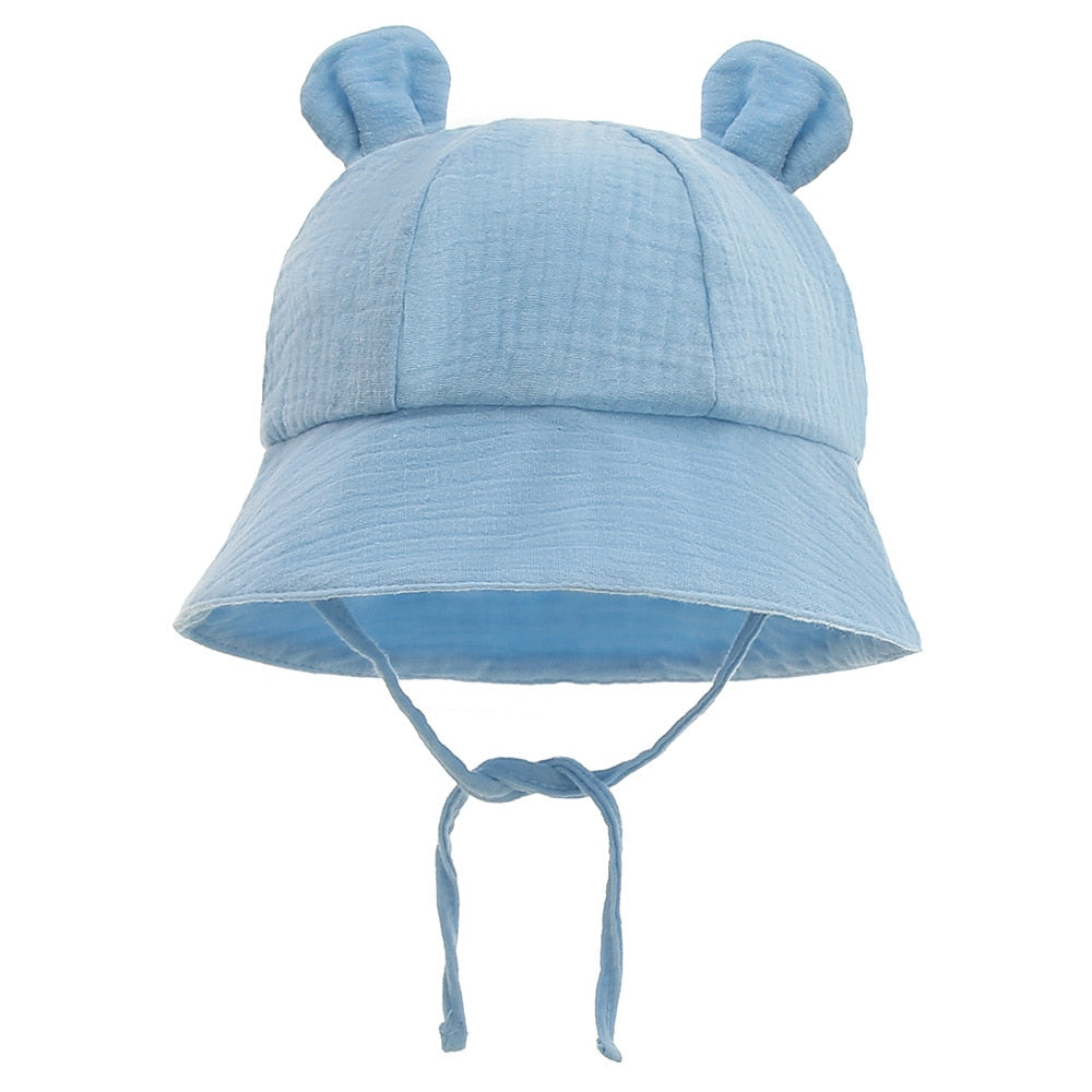 Spring Autumn Solid Color Soft Baby Bucket Hat Cotton
