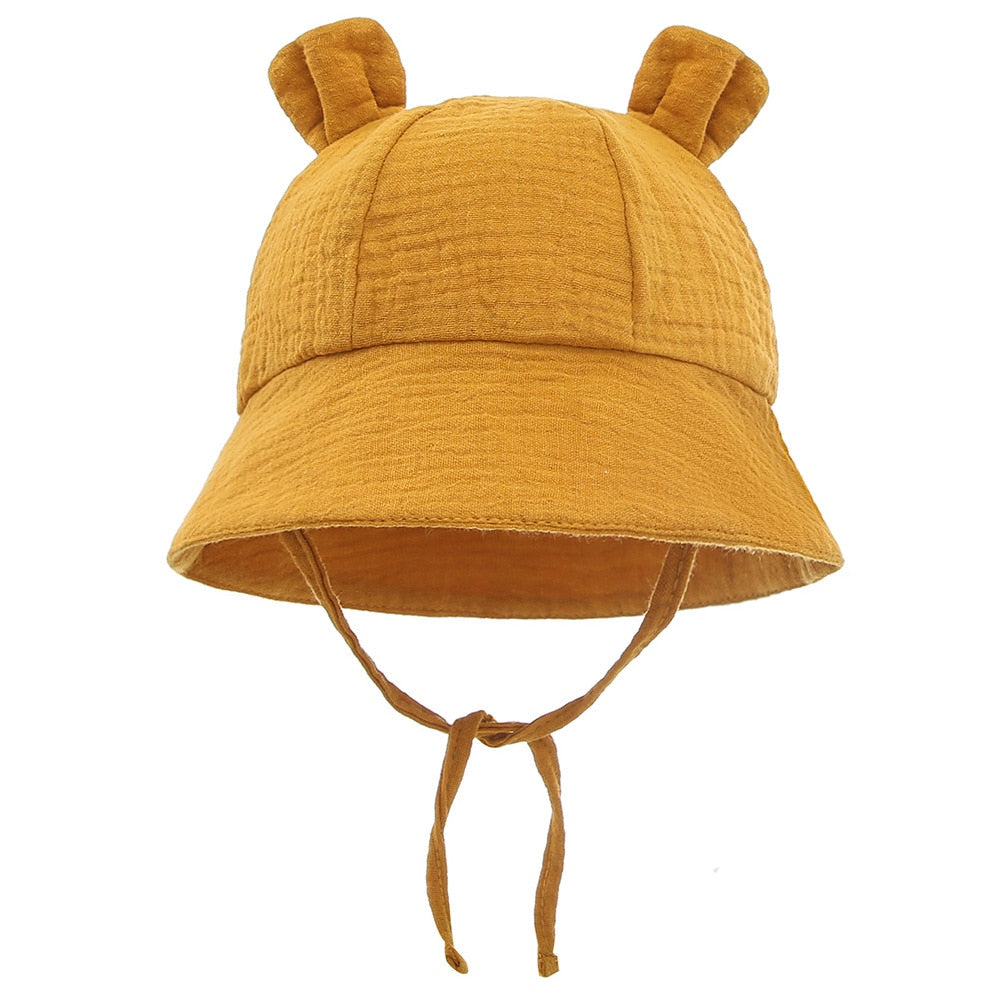 Spring Autumn Solid Color Soft Baby Bucket Hat Cotton