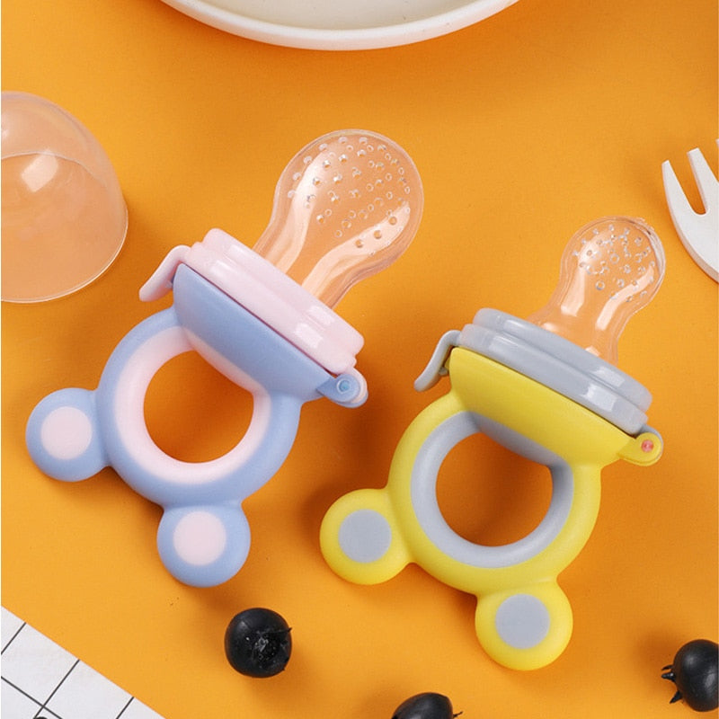 TYRY.HU 1Pc Baby Pacifiers Feeder Cartoon Kids Fruit Food Feeder Nipples Feeding Safe Supplies Nipple Teat Bottle BPA Free