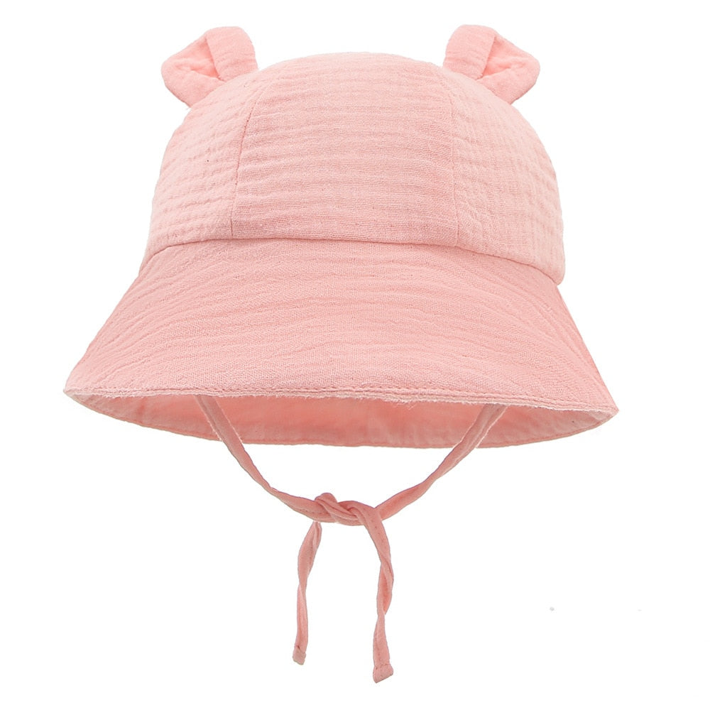 Spring Autumn Solid Color Soft Baby Bucket Hat Cotton