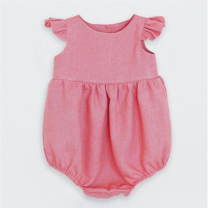 Baby Girl Clothes Baby Romper Cute Linen Cotton