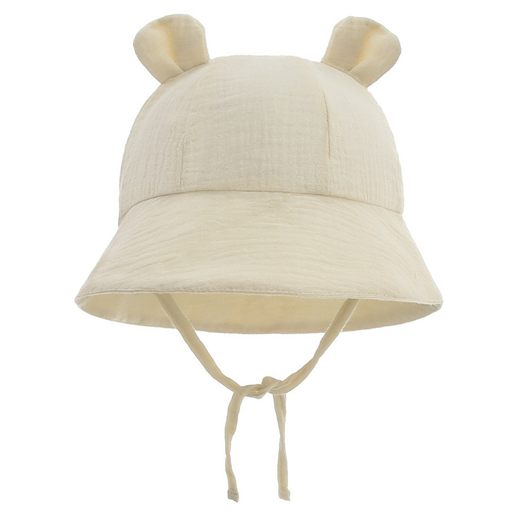 Spring Autumn Solid Color Soft Baby Bucket Hat Cotton