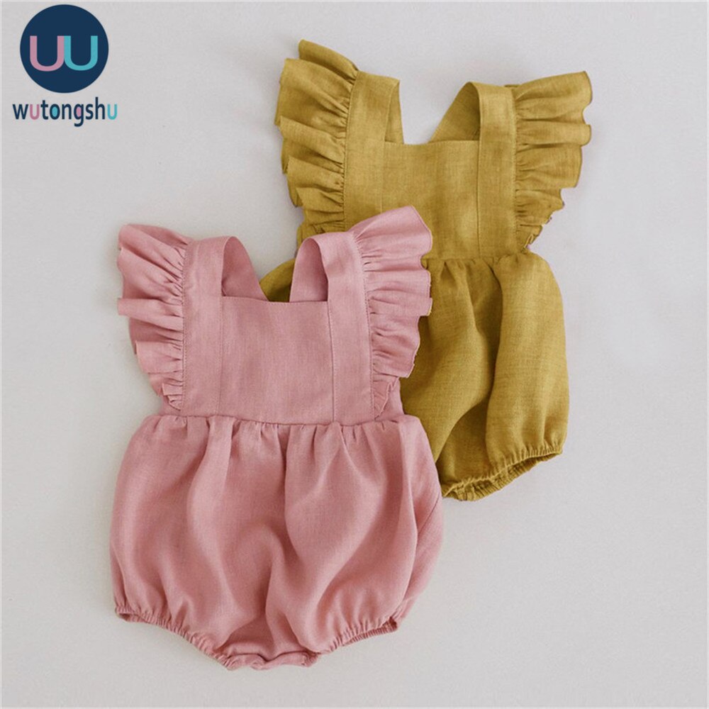 Baby Girl Clothes Baby Romper Cute Linen Cotton
