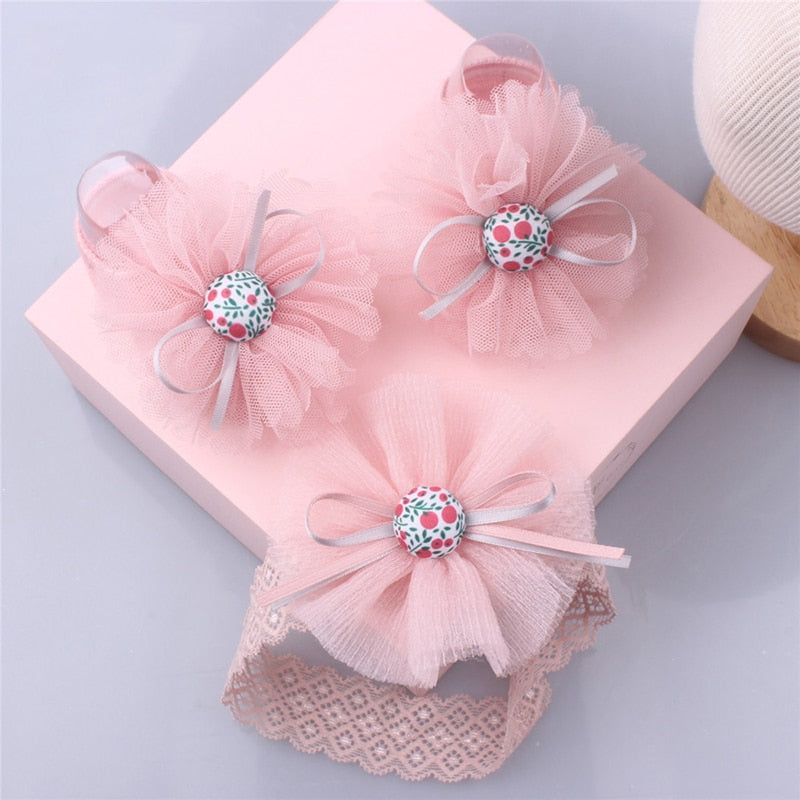 1 Set Xmas Gift Cute Flowers Baby Girls Headband Socks Cartoon Animal Bow Newborn Girls Hair Band Kids Headwear Hair Accessories