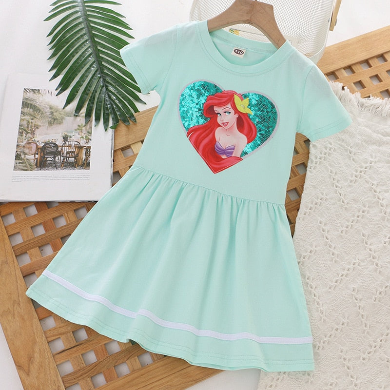 Girls Clothes 2023 New Summer Princess Dresses Flying Sleeve Kids Dress Frozen Elsa Party Baby Dresses for Children Clothing