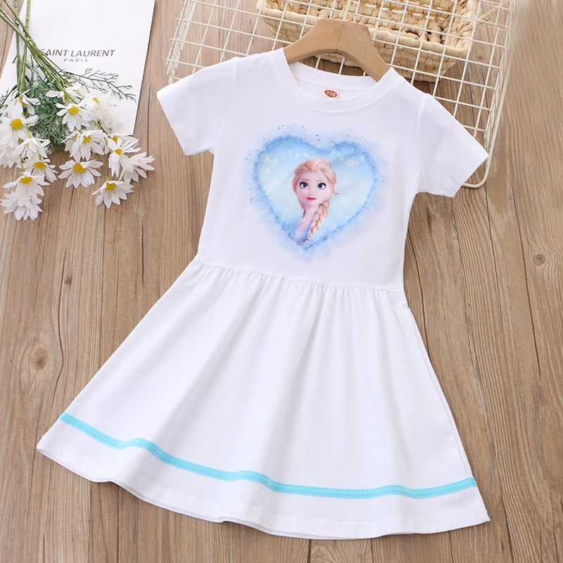 Girls Clothes 2023 New Summer Princess Dresses Flying Sleeve Kids Dress Frozen Elsa Party Baby Dresses for Children Clothing