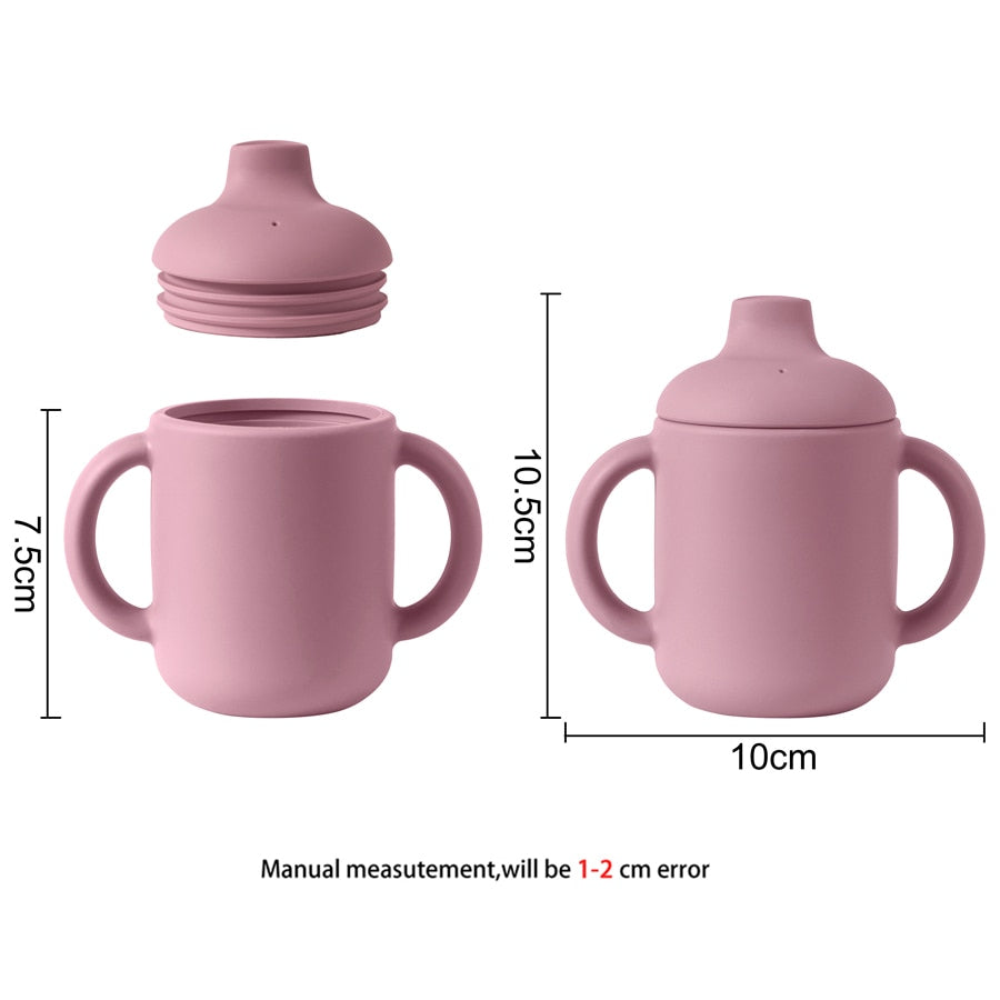 Portable Baby Feeding Drinkware Cup Newborn Learning Hand Shank Bottles