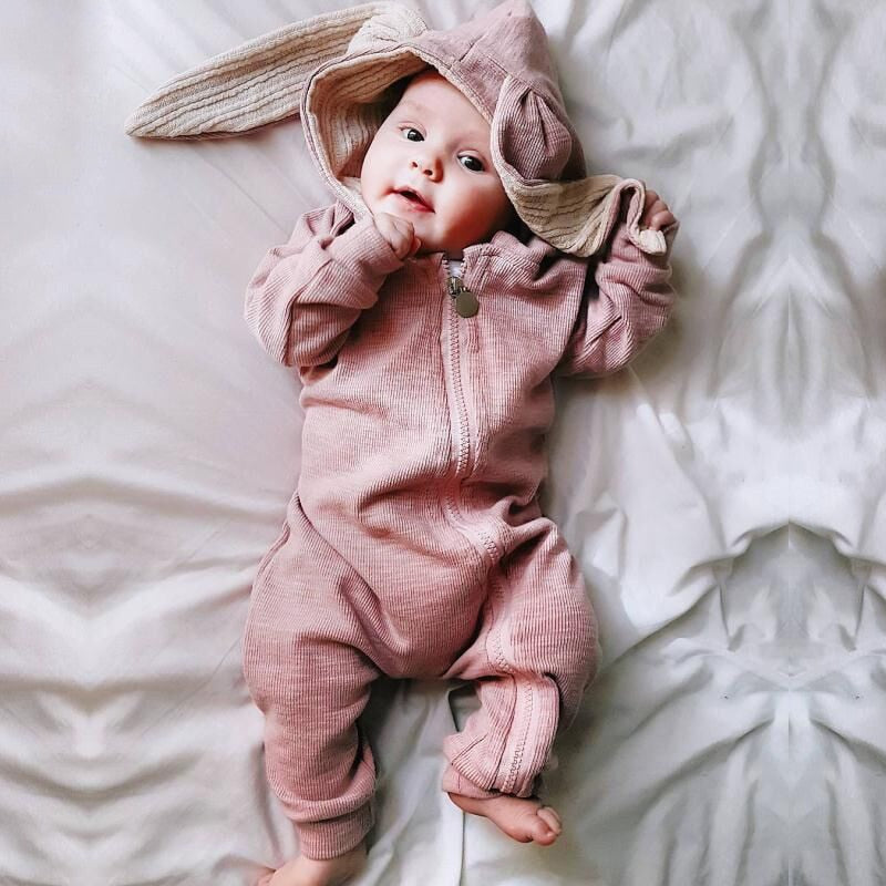 Spring Autumn Baby Rompers Cute Cartoon Rabbit Costume