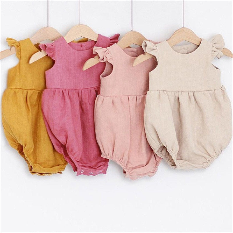 Baby Girl Clothes Baby Romper Cute Linen Cotton